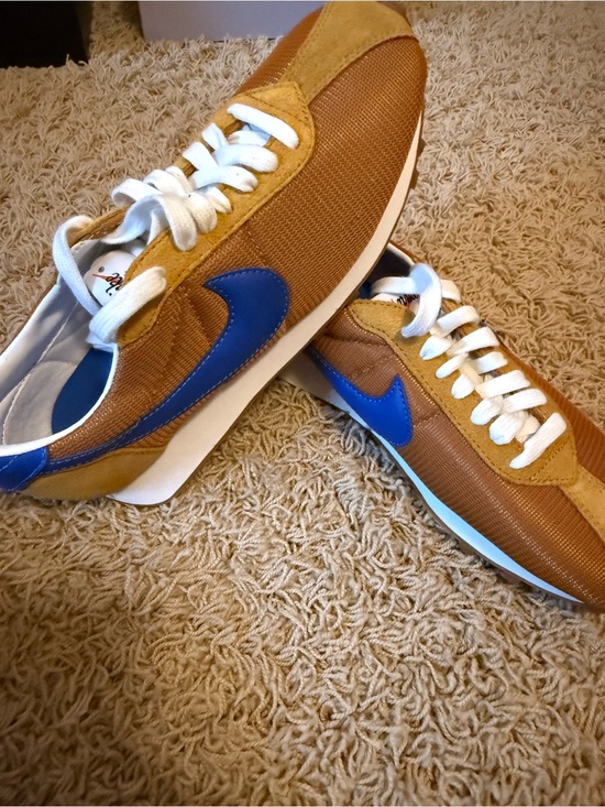 Nike Shoes - Nike Brown and Royal Blue Retro Low-Top Sneakers